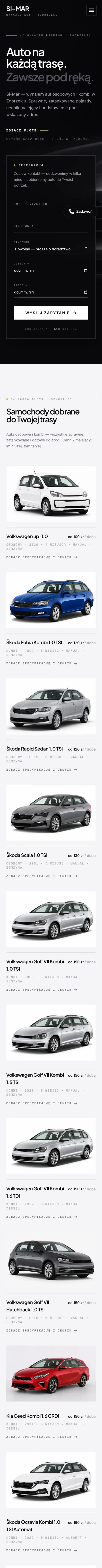 Cała strona Si-Mar — widok na telefonie
