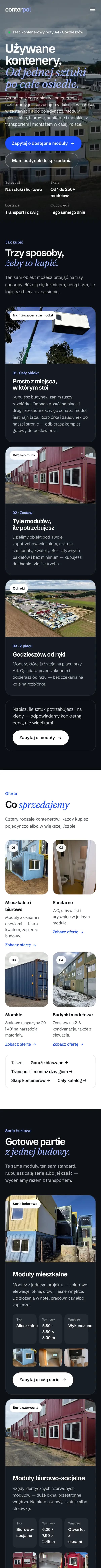 Cała strona Conterpol — widok na telefonie